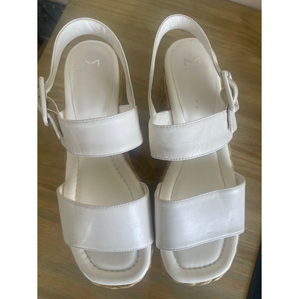 NWOT Marc Fisher LTD Women's 10 White Patryce Espadrille Wedge Platform Sandal - Picture 2 of 6